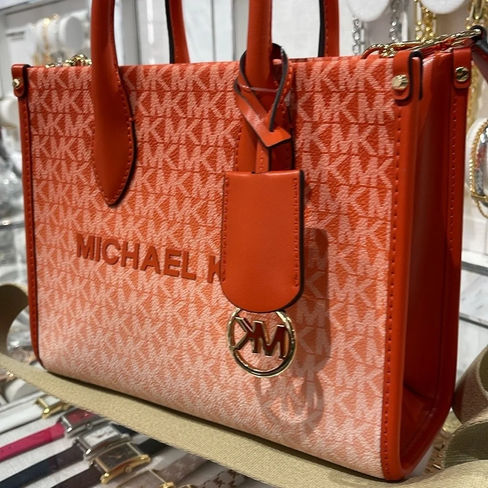 Michael Kors Mirella Small Ombré Signature Logo Crossbody XBODY Shopper Bag NWt